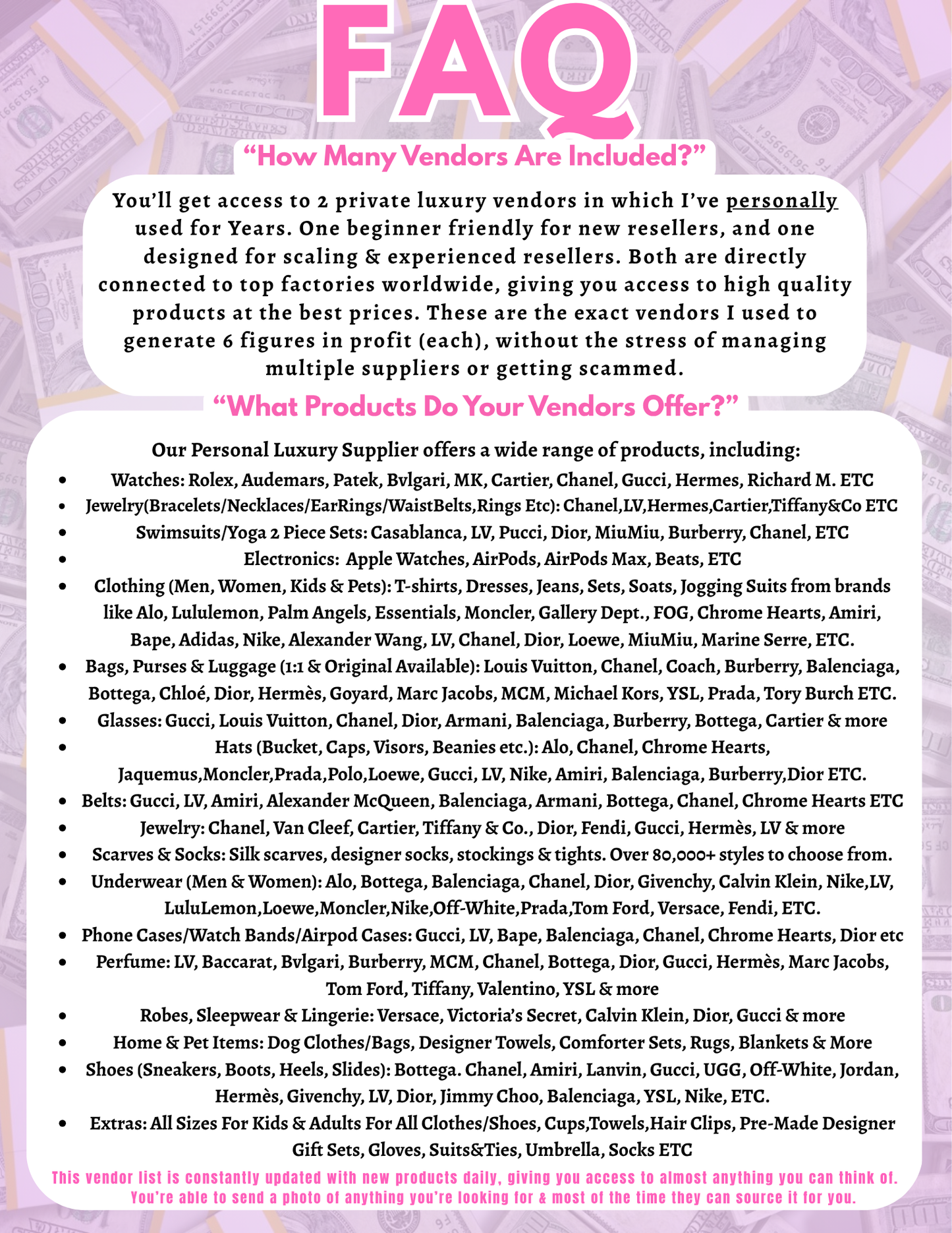 ‘Private Luxury Vendors List’ : Lifetime Access To The Plug 🔌