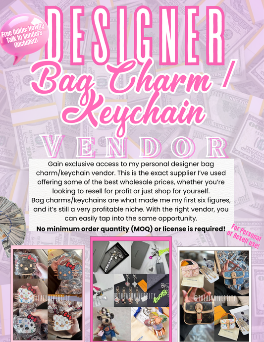 'Designer Bag Charm Vendor': Private Wholesale Supplier For Custom Bag Charms & Keychains