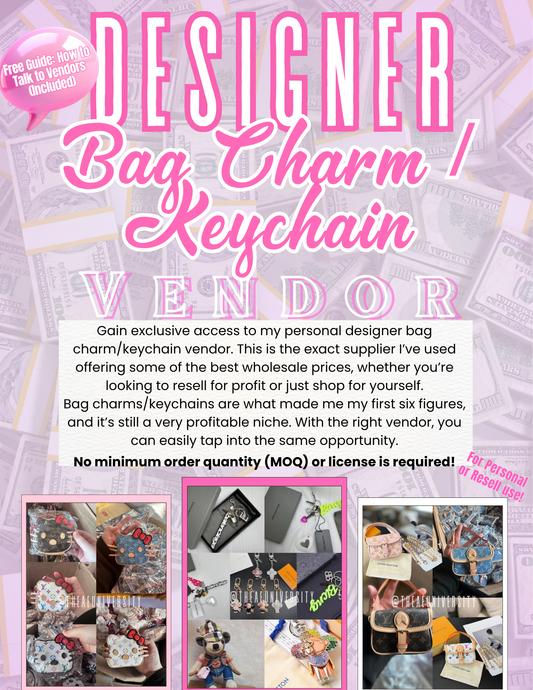 'Designer Bag Charm Vendor': Private Wholesale Supplier For Custom Bag Charms & Keychains